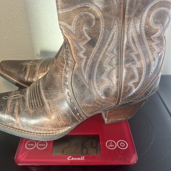 Rustic Western Leather Ankle Boots - Picture 12 of 12